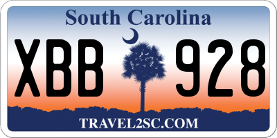 SC license plate XBB928
