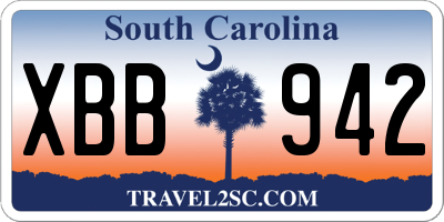 SC license plate XBB942