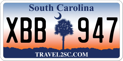 SC license plate XBB947