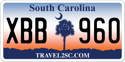 SC license plate XBB960