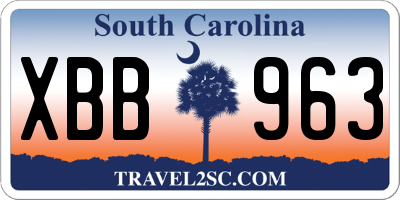 SC license plate XBB963