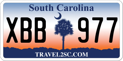 SC license plate XBB977