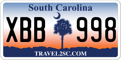 SC license plate XBB998