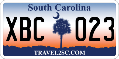 SC license plate XBC023