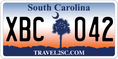 SC license plate XBC042