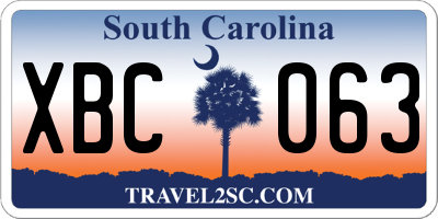 SC license plate XBC063