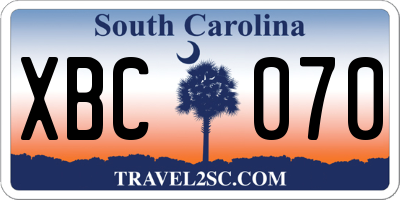 SC license plate XBC070