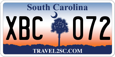 SC license plate XBC072
