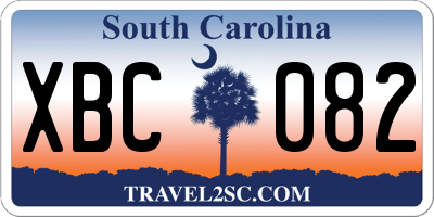 SC license plate XBC082