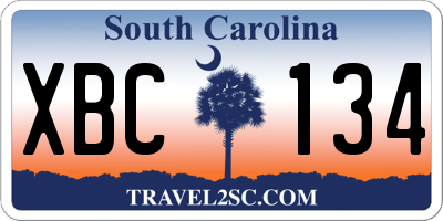 SC license plate XBC134