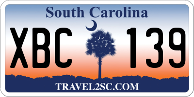 SC license plate XBC139