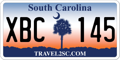 SC license plate XBC145