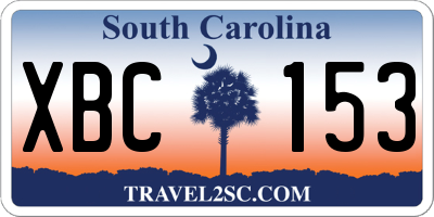 SC license plate XBC153