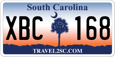 SC license plate XBC168