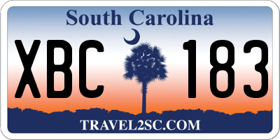 SC license plate XBC183