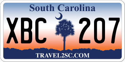 SC license plate XBC207