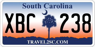 SC license plate XBC238
