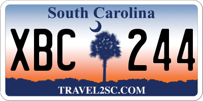 SC license plate XBC244