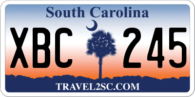 SC license plate XBC245