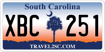 SC license plate XBC251