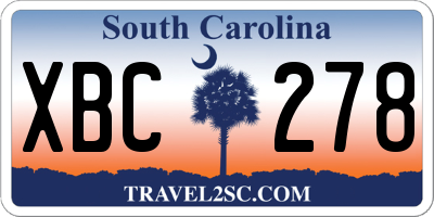 SC license plate XBC278