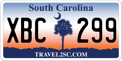SC license plate XBC299
