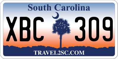 SC license plate XBC309