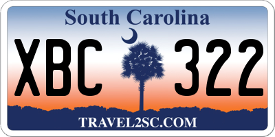 SC license plate XBC322