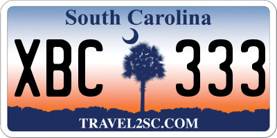 SC license plate XBC333