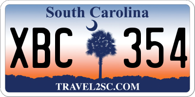 SC license plate XBC354