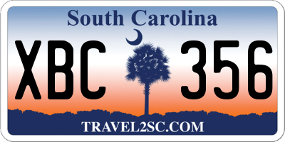SC license plate XBC356