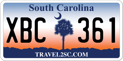 SC license plate XBC361