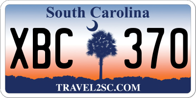 SC license plate XBC370