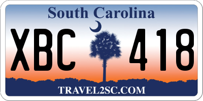SC license plate XBC418
