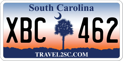 SC license plate XBC462