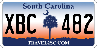 SC license plate XBC482