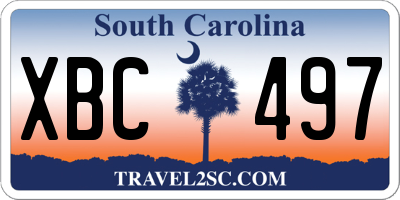 SC license plate XBC497