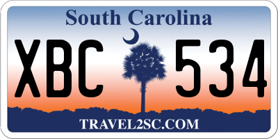 SC license plate XBC534