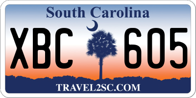 SC license plate XBC605