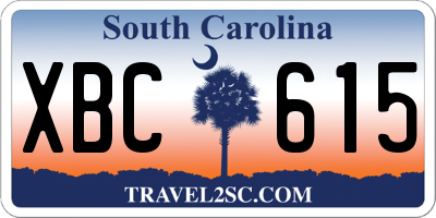 SC license plate XBC615