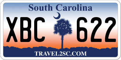 SC license plate XBC622