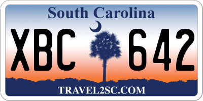 SC license plate XBC642