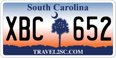 SC license plate XBC652