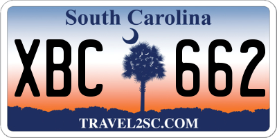 SC license plate XBC662
