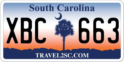 SC license plate XBC663