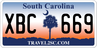 SC license plate XBC669