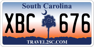 SC license plate XBC676