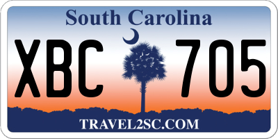 SC license plate XBC705