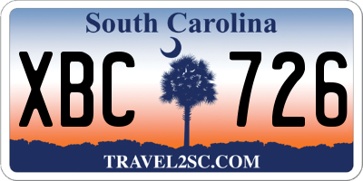 SC license plate XBC726
