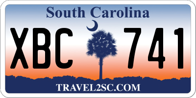 SC license plate XBC741